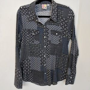Roxy🐺grey button up🐺GUC🐺sz L (jr)